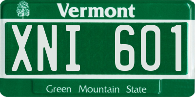 VT license plate XNI601