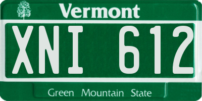 VT license plate XNI612