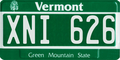 VT license plate XNI626