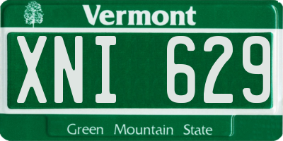 VT license plate XNI629