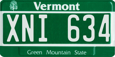 VT license plate XNI634