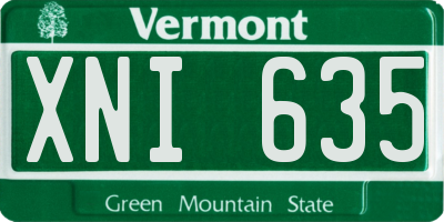 VT license plate XNI635
