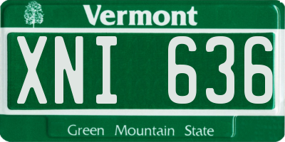VT license plate XNI636