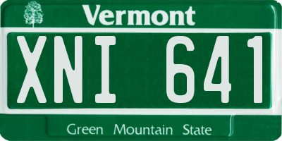 VT license plate XNI641