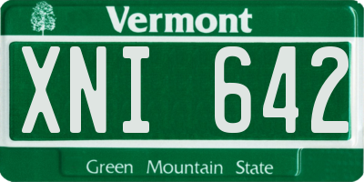 VT license plate XNI642