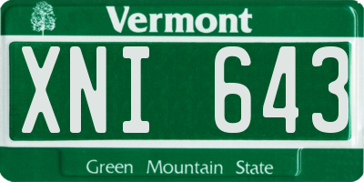 VT license plate XNI643