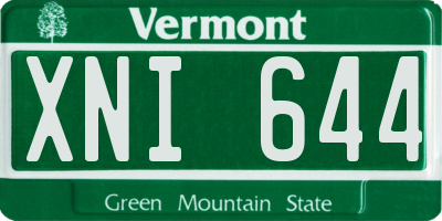 VT license plate XNI644