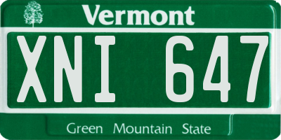 VT license plate XNI647