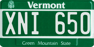 VT license plate XNI650