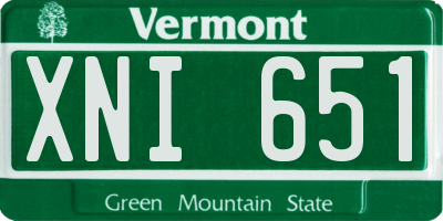 VT license plate XNI651