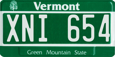 VT license plate XNI654