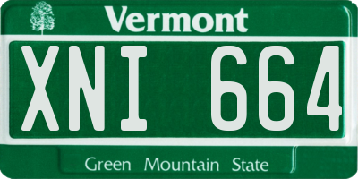 VT license plate XNI664