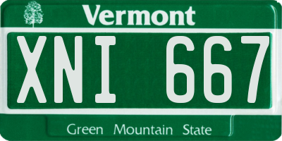 VT license plate XNI667