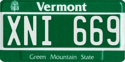 VT license plate XNI669