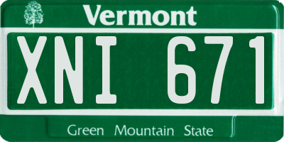 VT license plate XNI671