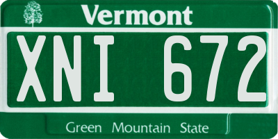 VT license plate XNI672