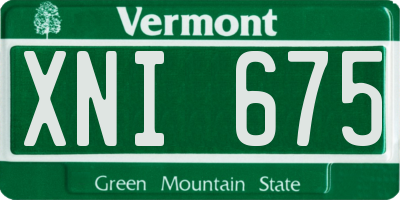 VT license plate XNI675