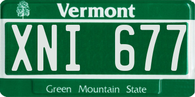 VT license plate XNI677