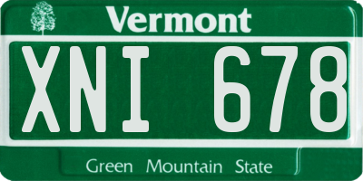 VT license plate XNI678