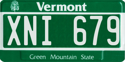 VT license plate XNI679