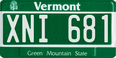VT license plate XNI681