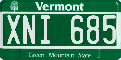 VT license plate XNI685