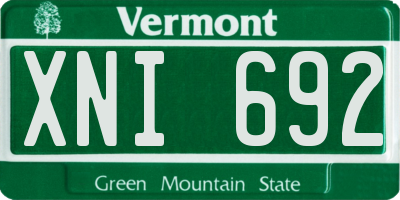 VT license plate XNI692
