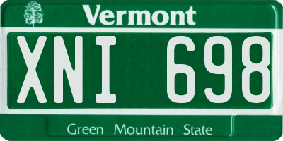 VT license plate XNI698
