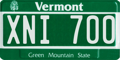 VT license plate XNI700