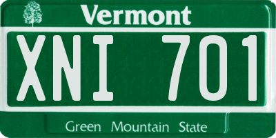 VT license plate XNI701