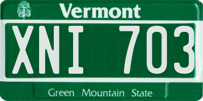 VT license plate XNI703