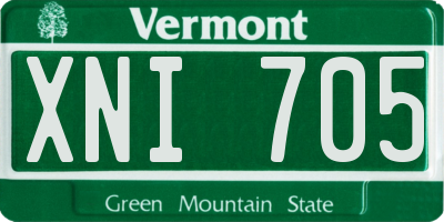 VT license plate XNI705