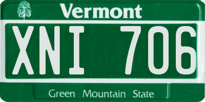 VT license plate XNI706