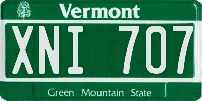VT license plate XNI707