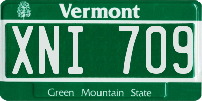 VT license plate XNI709