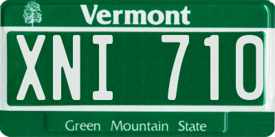 VT license plate XNI710