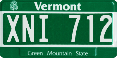 VT license plate XNI712