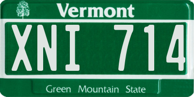 VT license plate XNI714
