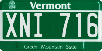 VT license plate XNI716