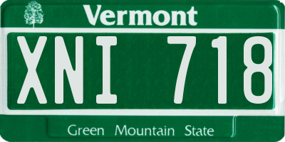 VT license plate XNI718