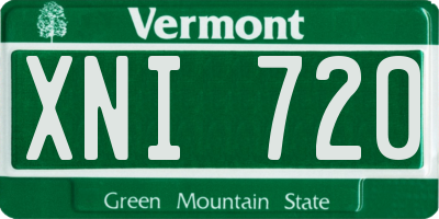 VT license plate XNI720