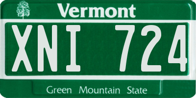 VT license plate XNI724