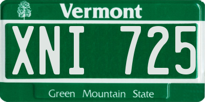 VT license plate XNI725