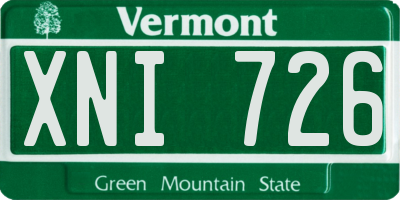 VT license plate XNI726