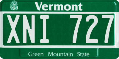VT license plate XNI727
