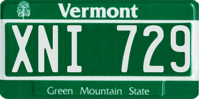 VT license plate XNI729