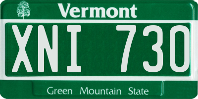 VT license plate XNI730