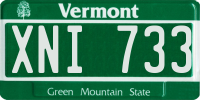 VT license plate XNI733