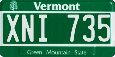 VT license plate XNI735