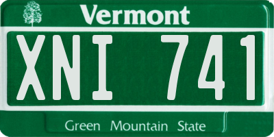 VT license plate XNI741